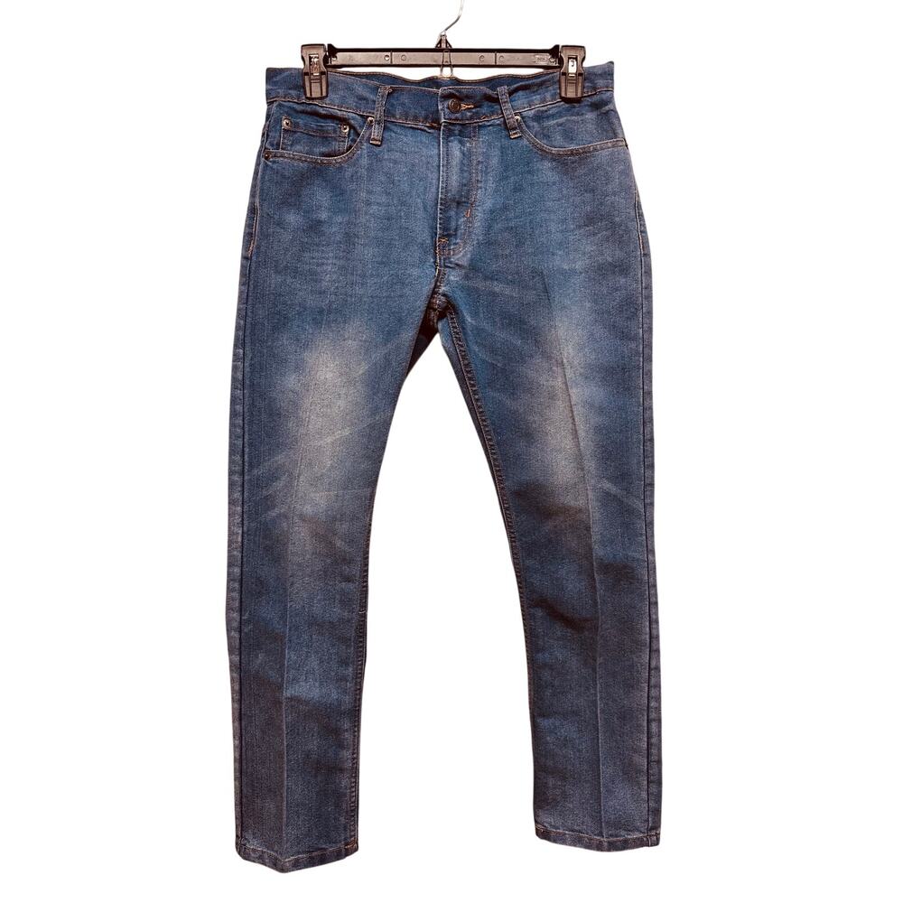 Old Navy Men's Athletic Tapered Built In Tough Blue Jeans Size 34X32